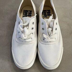 PRO-Keds White Canvas Sneakers Women’s Size 7 New